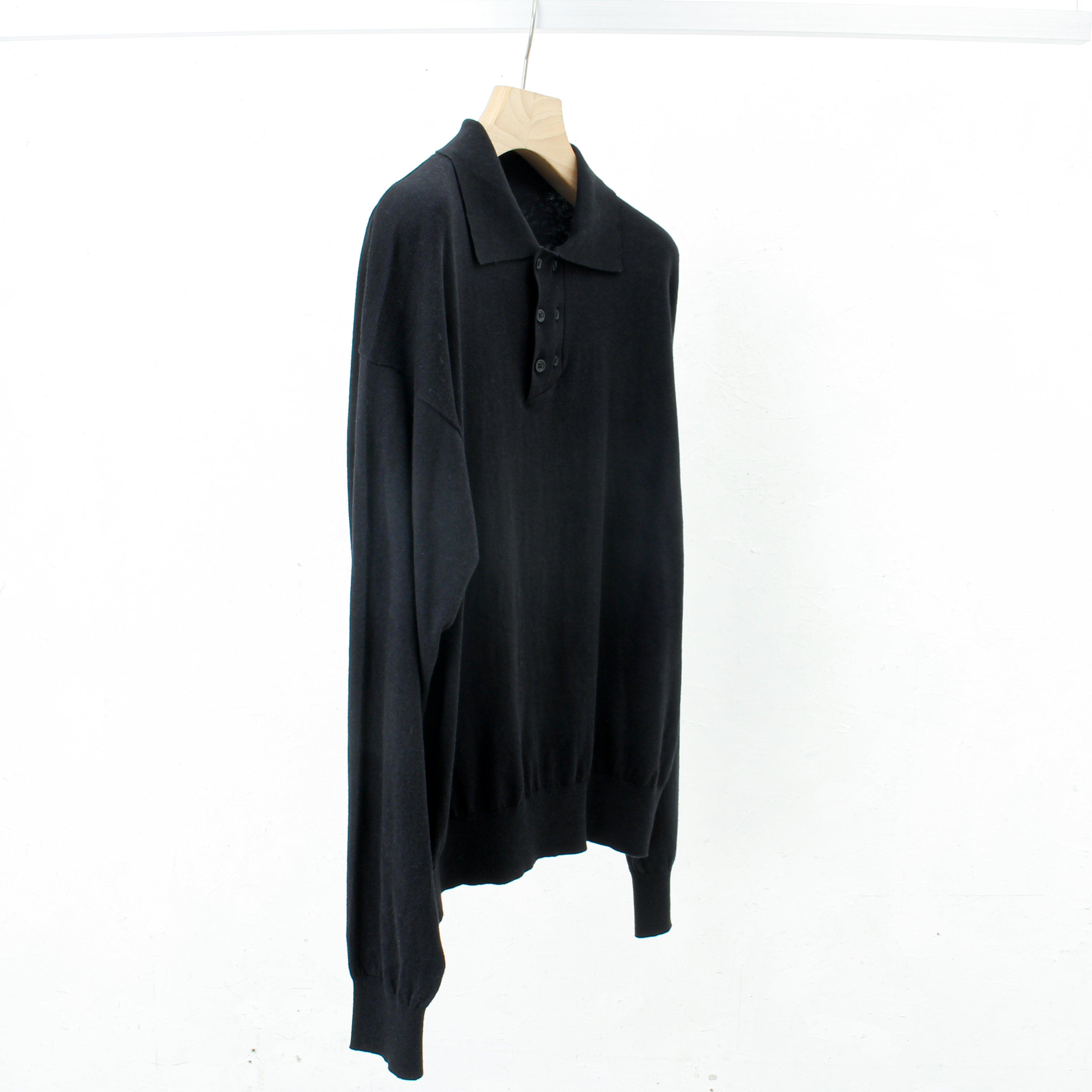 DOUBLE KNIT POLO / black – MIKIRIHASSHIN OFFICIAL