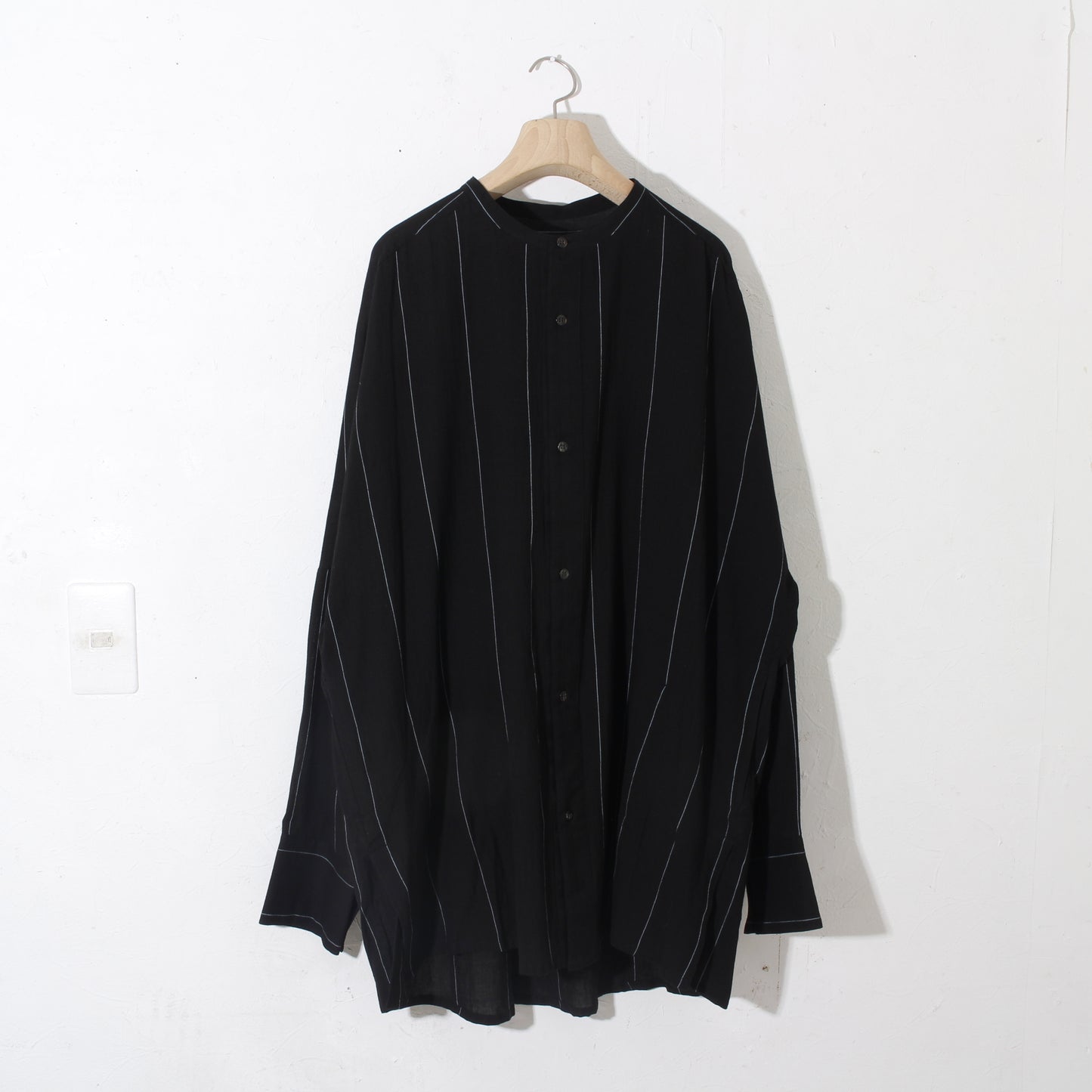 Pin-stripe KhadiCotton Long Shirt / 2wide stripe