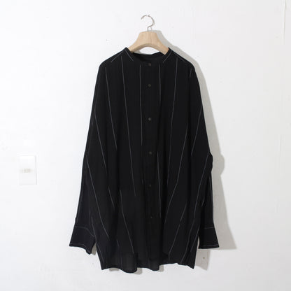 Pin-stripe KhadiCotton Long Shirt / 2wide stripe