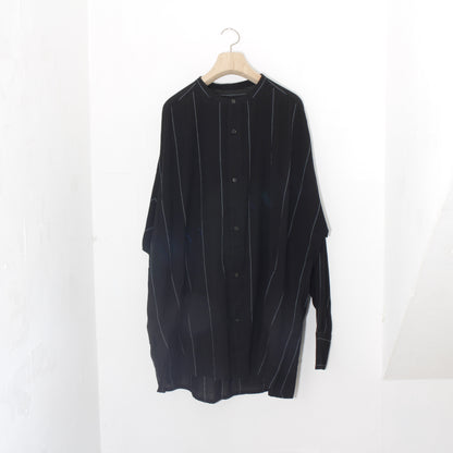 Pin-stripe KhadiCotton Long Shirt / 2wide stripe