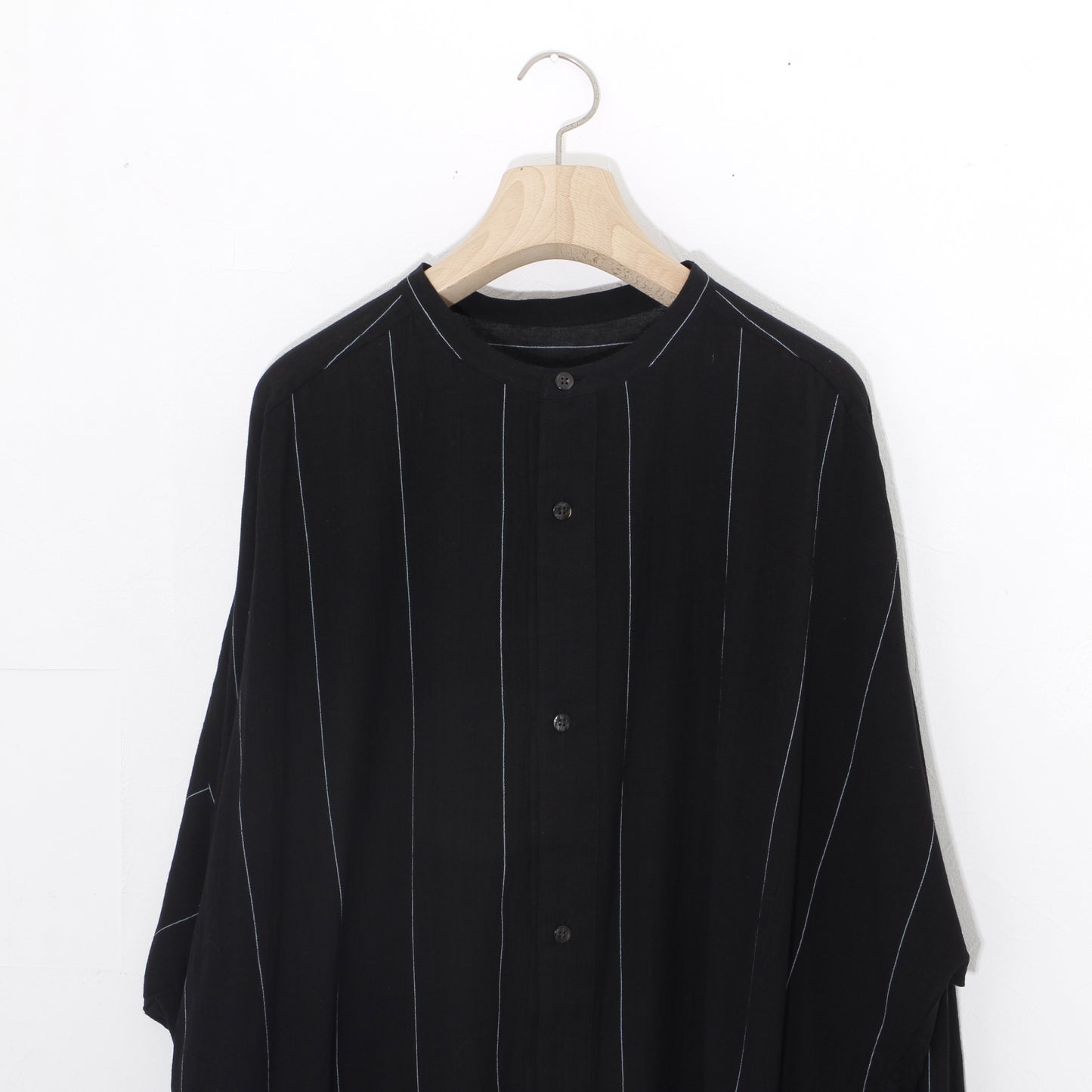 Pin-stripe KhadiCotton Long Shirt / 2wide stripe