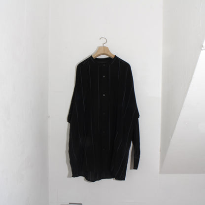 Pin-stripe KhadiCotton Long Shirt / 2wide stripe