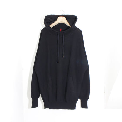 Cotton coarsely hoody / black