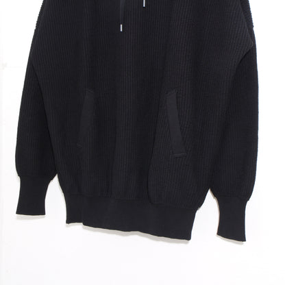Cotton coarsely hoody / black