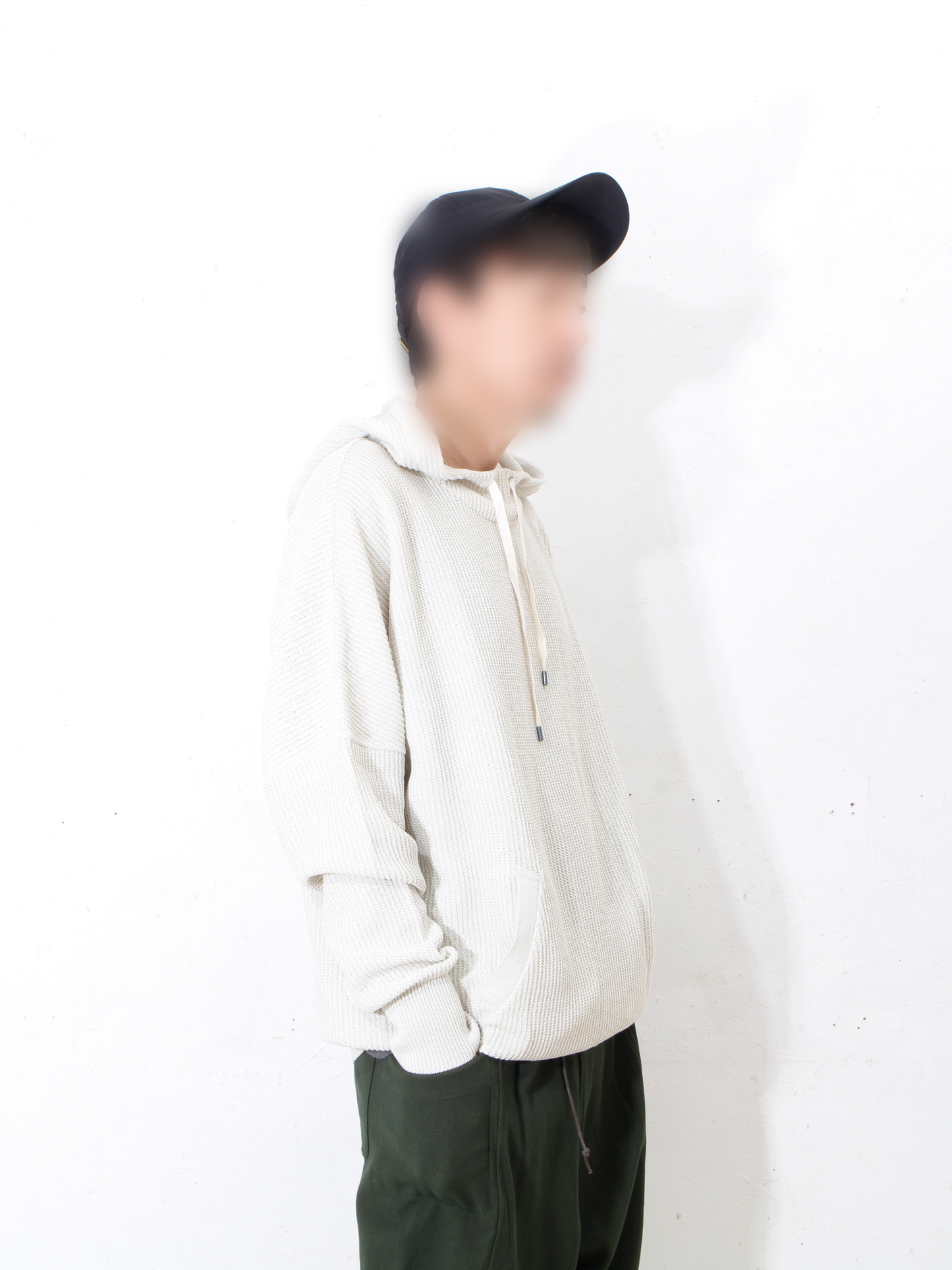 Cotton coarsely hoody /offwhite