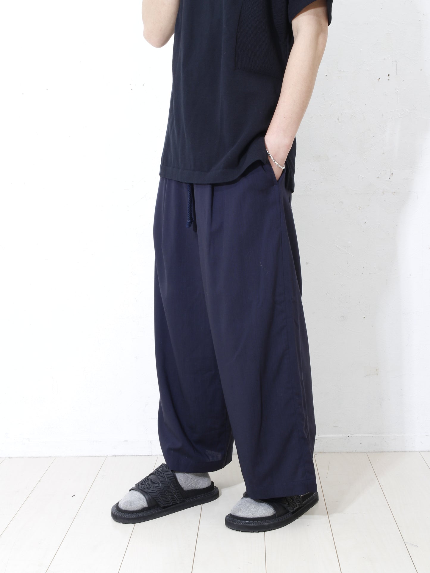 Torowool straight wide  Pants / navy