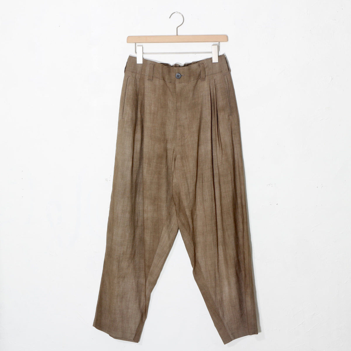 Uneven Dyed 2Tuck Trousers / yellow