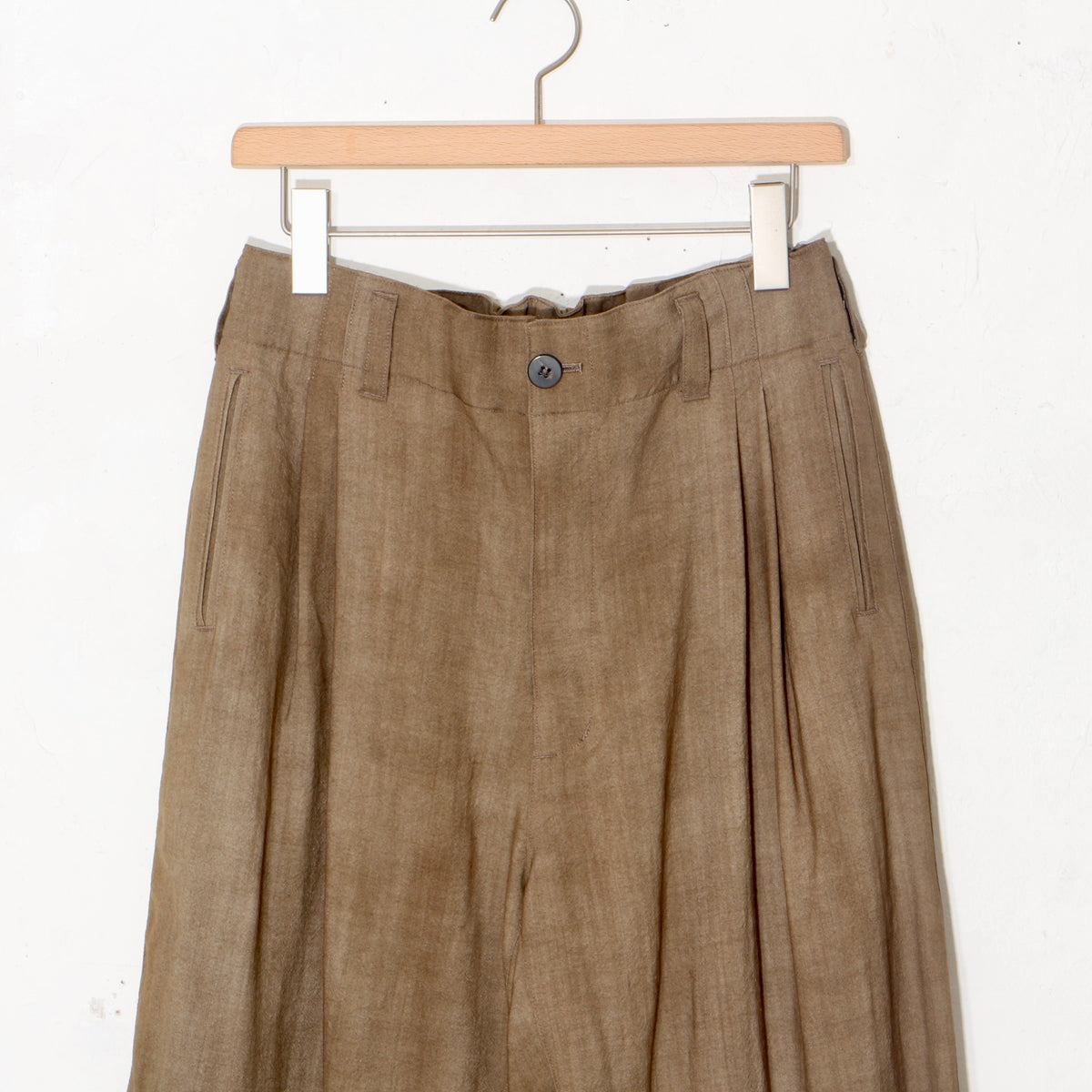 Uneven Dyed 2Tuck Trousers / yellow
