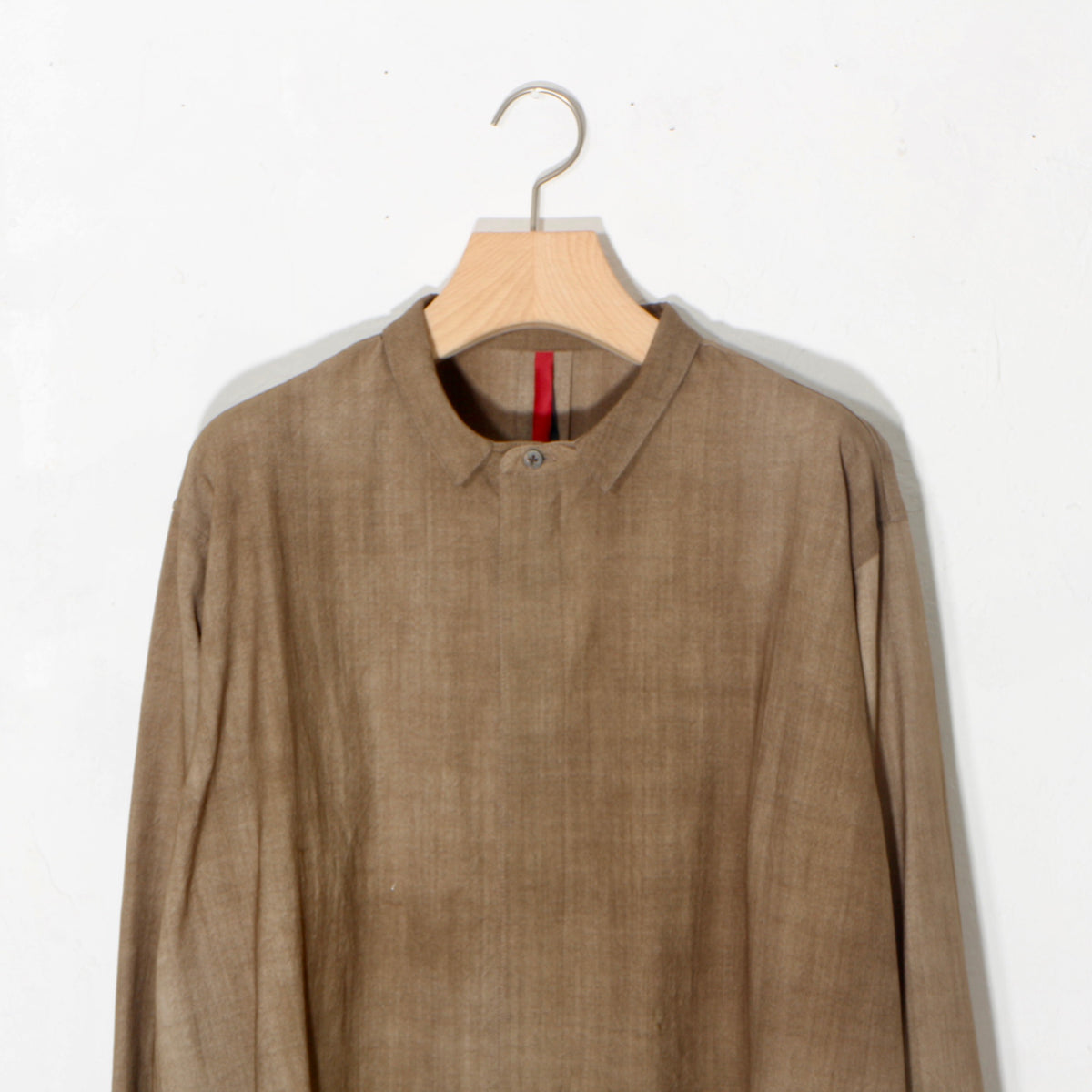 Uneven Dyed Fly Front Shirt  / yellow