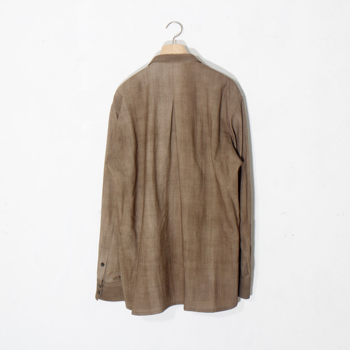 Uneven Dyed Fly Front Shirt  / yellow
