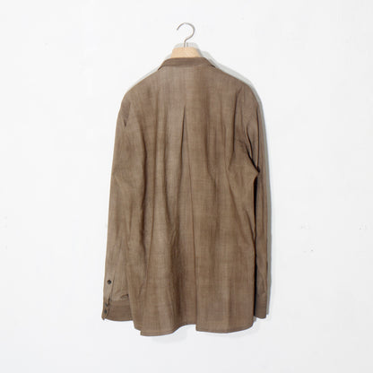 Uneven Dyed Fly Front Shirt  / yellow