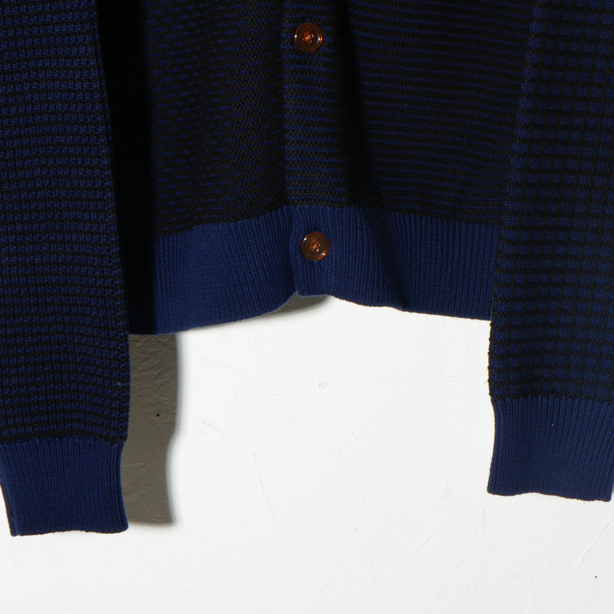 MULTI KNIT SHIRT JACKET / navy ×black
