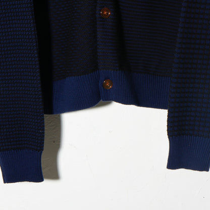 MULTI KNIT SHIRT JACKET / navy ×black