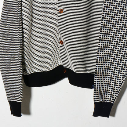 MULTI KNIT SHIRT JACKET / black×white