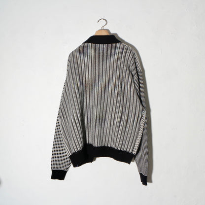 MULTI KNIT SHIRT JACKET / black×white