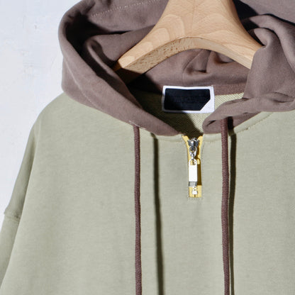 MINI ZIP HOODIE/  moss gray