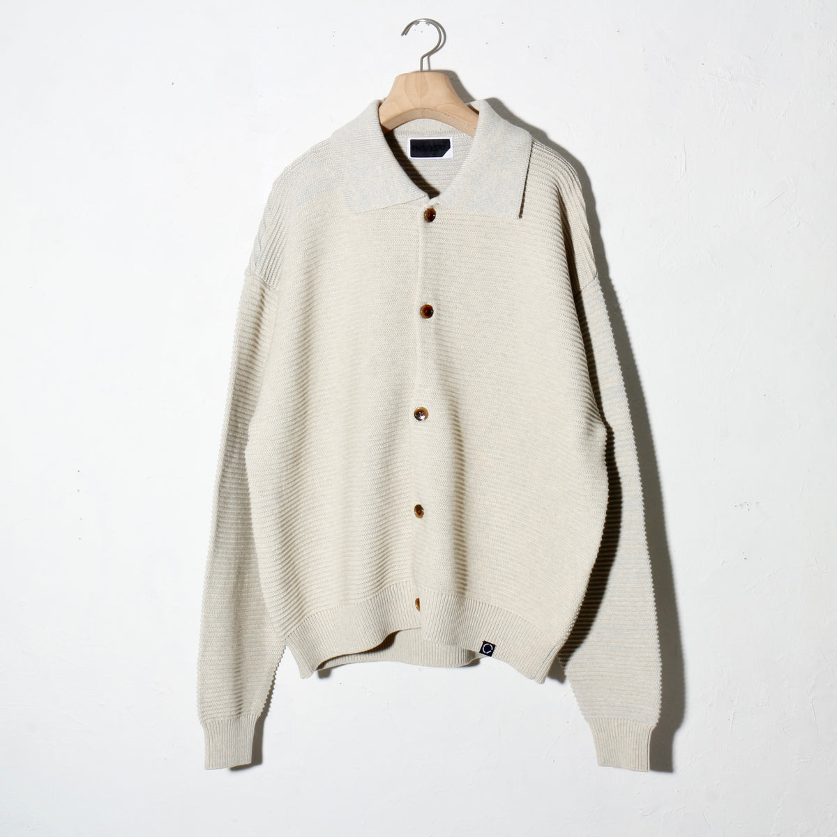 REFLECTIVE KNIT SHIRT JACKET /  oatmeal