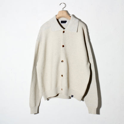 REFLECTIVE KNIT SHIRT JACKET /  oatmeal