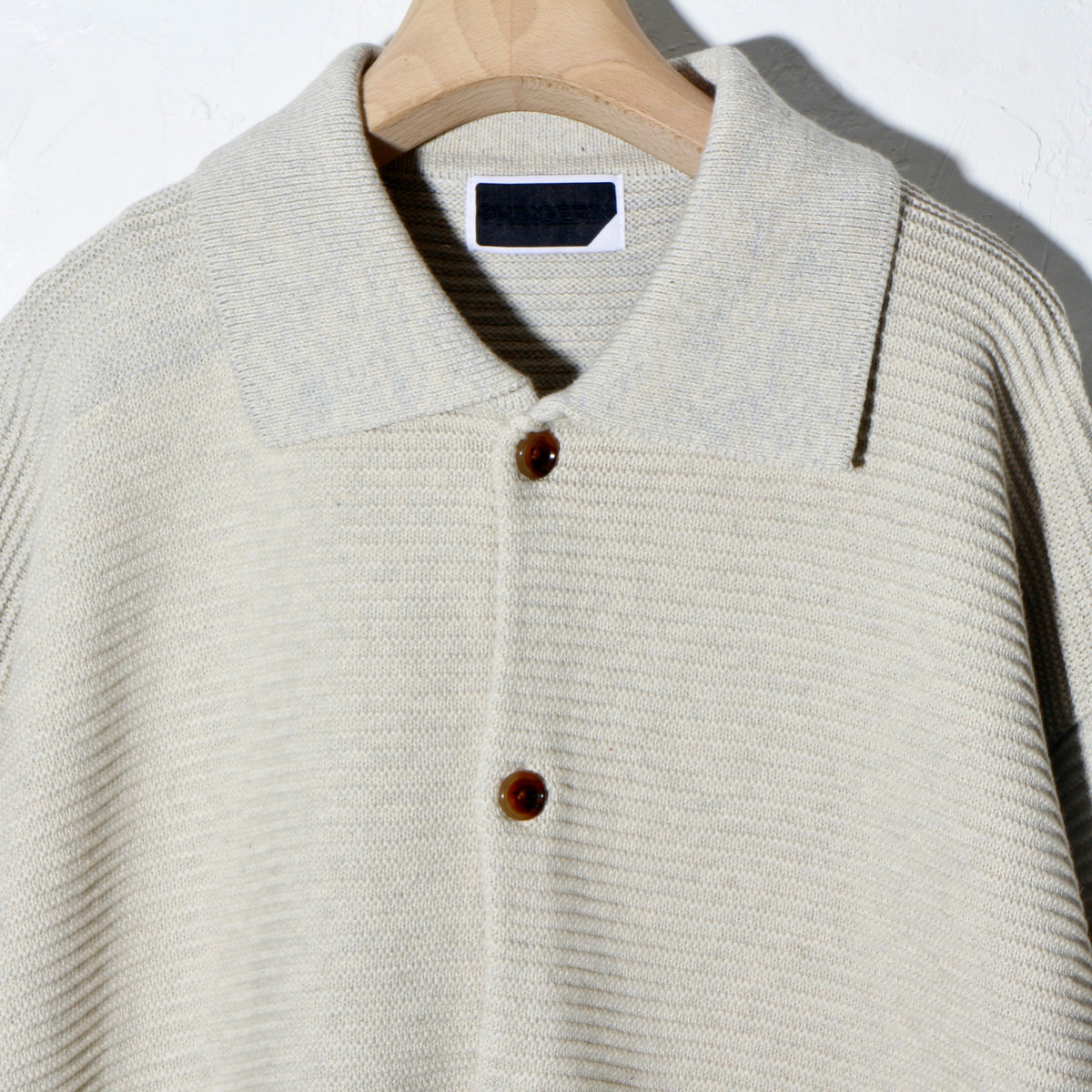 REFLECTIVE KNIT SHIRT JACKET /  oatmeal
