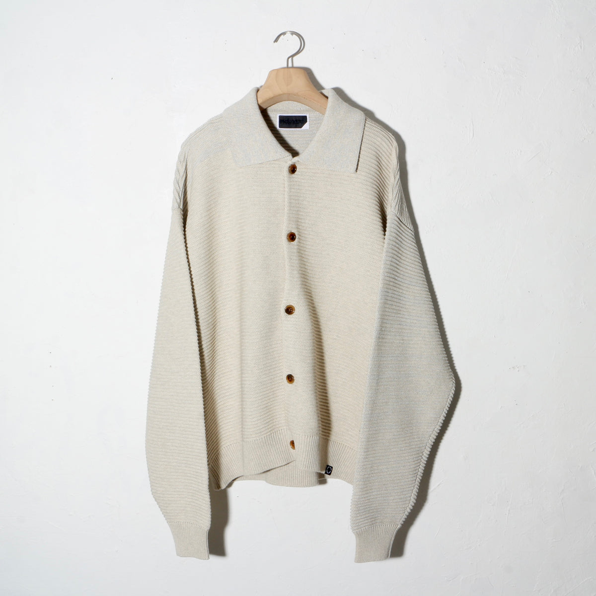 REFLECTIVE KNIT SHIRT JACKET /  oatmeal