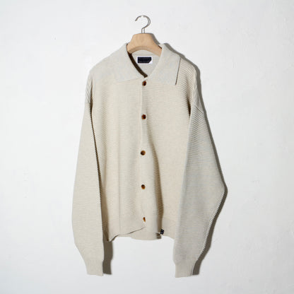 REFLECTIVE KNIT SHIRT JACKET /  oatmeal