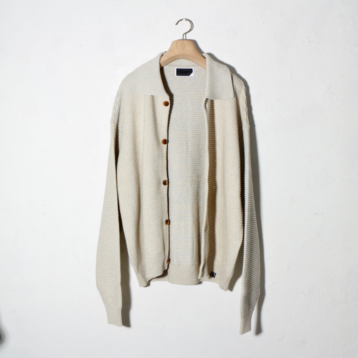 REFLECTIVE KNIT SHIRT JACKET /  oatmeal
