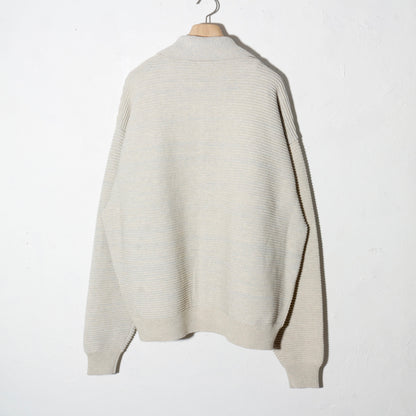 REFLECTIVE KNIT SHIRT JACKET /  oatmeal