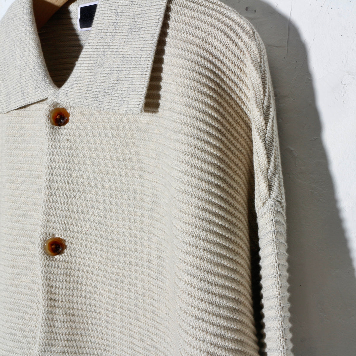 REFLECTIVE KNIT SHIRT JACKET /  oatmeal