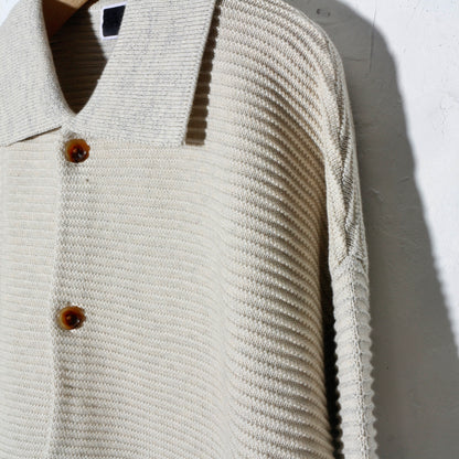 REFLECTIVE KNIT SHIRT JACKET /  oatmeal
