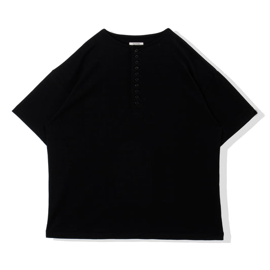 ten button short sleeve shirt  / black