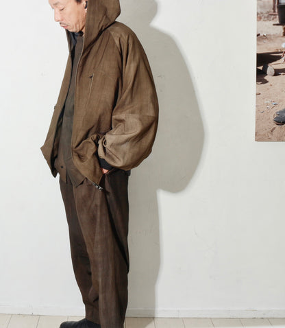 Uneven Dyed 2Tuck Trousers / charcoal