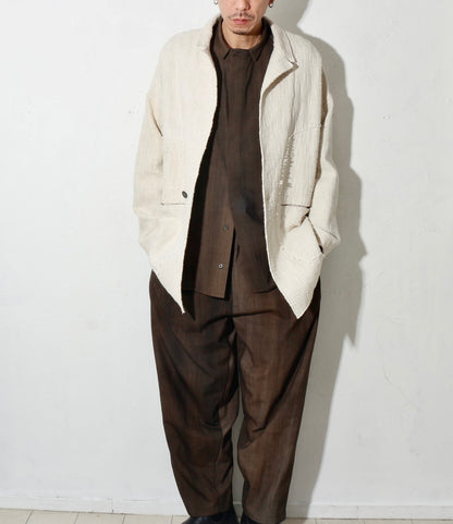 Uneven Dyed 2Tuck Trousers / charcoal