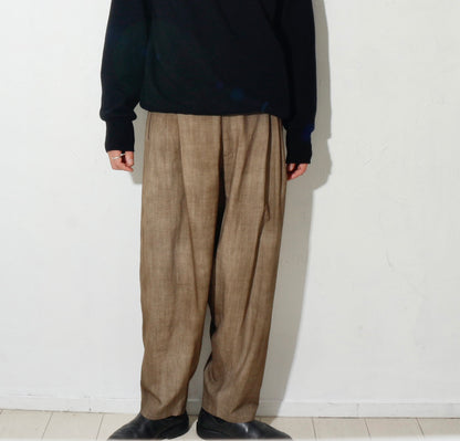Uneven Dyed 2Tuck Trousers / yellow