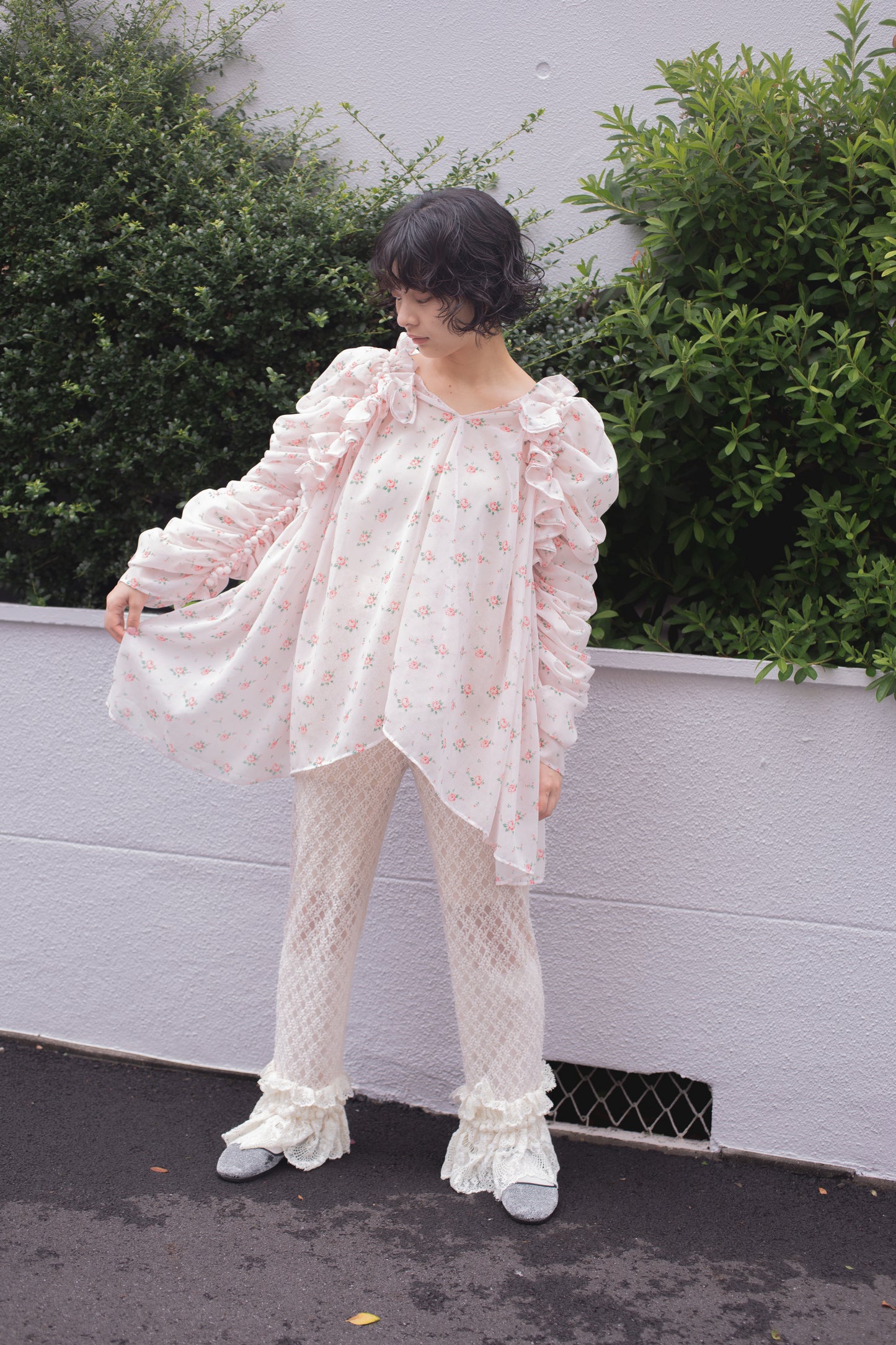 natsumi osawa/lace shibori pants #beige