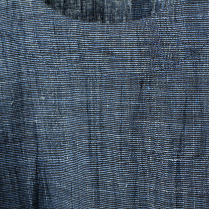 Wrinkled Linen Long Pullover / navy