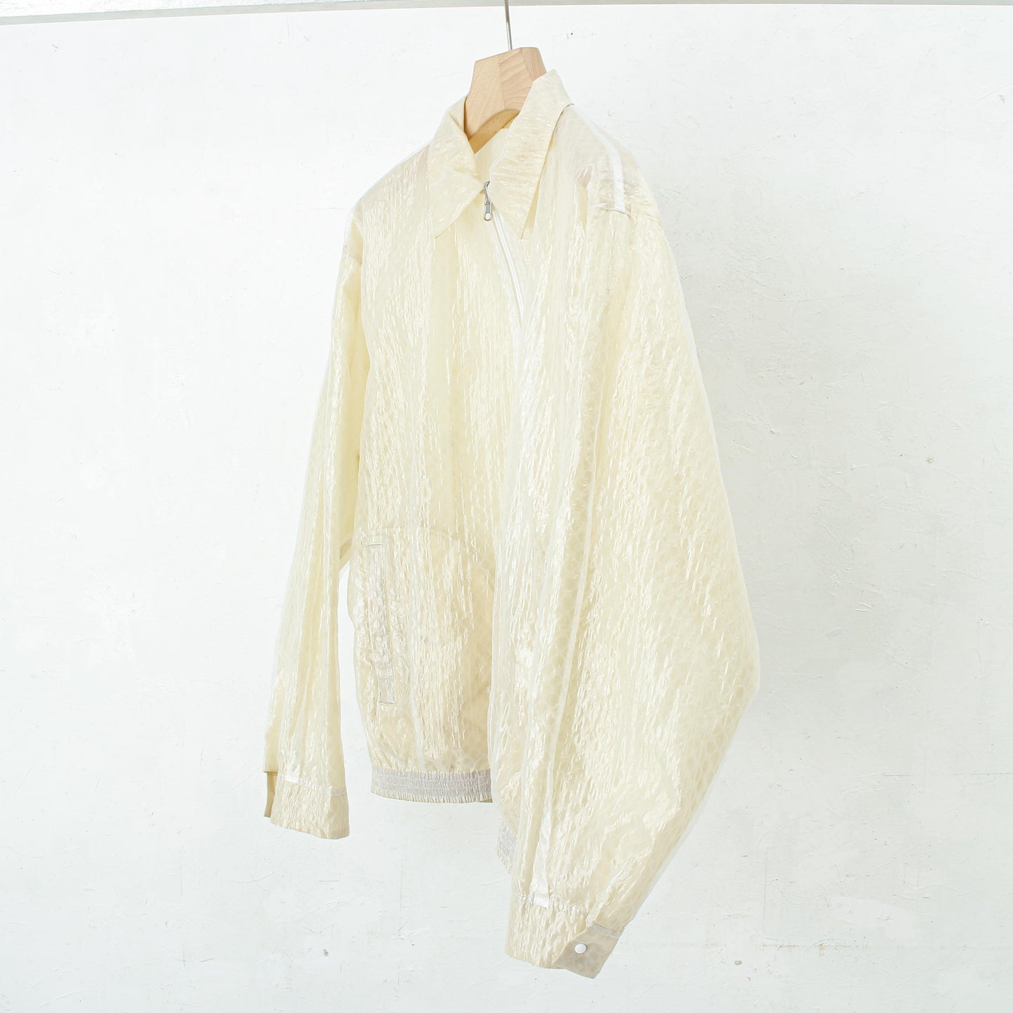 see-through nylon reversible drizzler / ecru