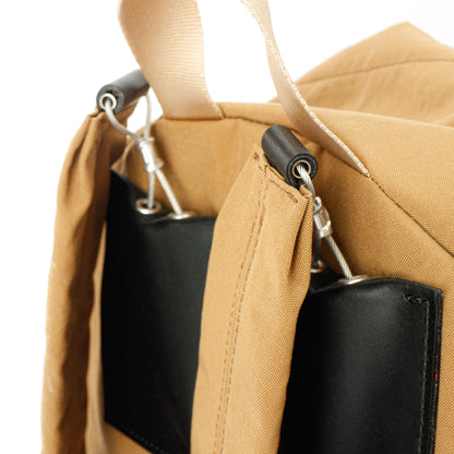 multi pocket suspension backpack / camel