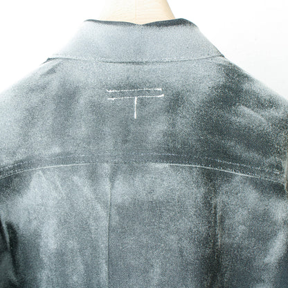 dusted aging denim jacket