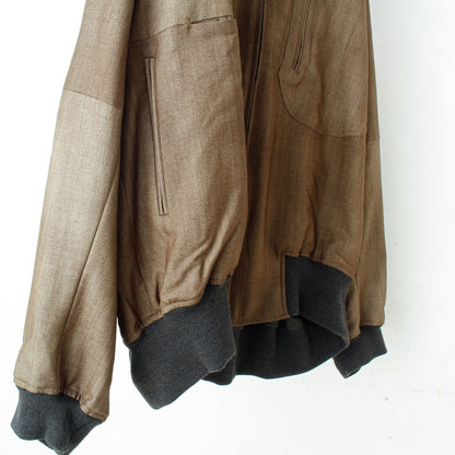 Uneven Dyed Wool Hoodie Blouson / beige