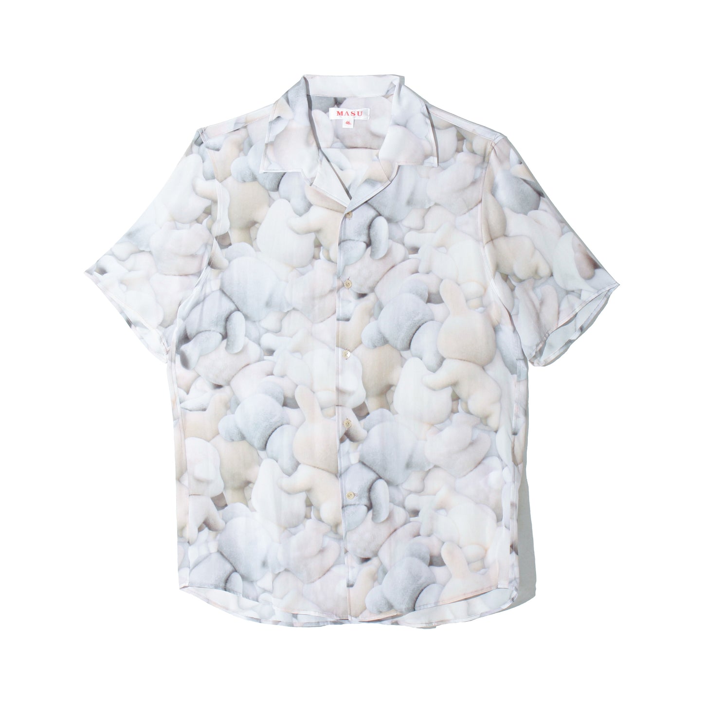 PRINT OPEN COLLAR SILK SHIRT/FLOCKY DOLL