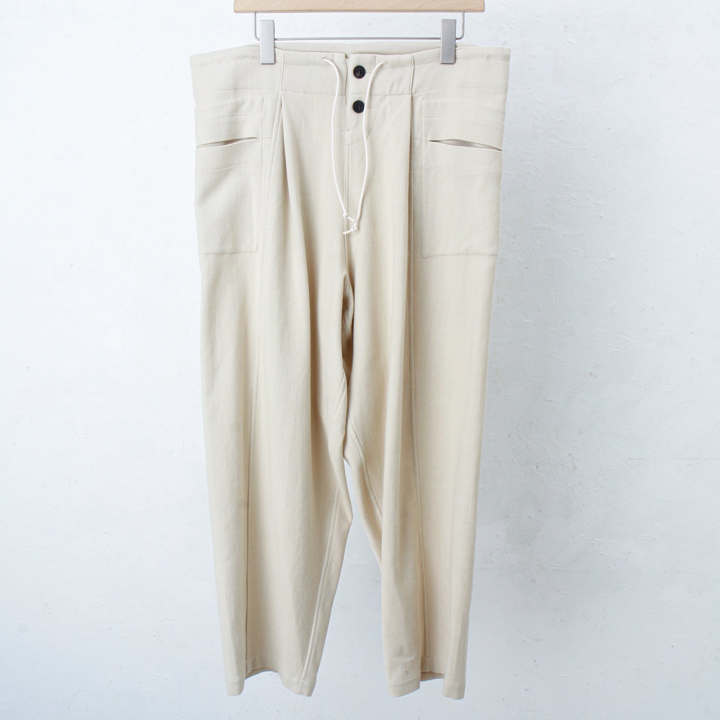 6ply KhadiCotton Switching Wide Pants / off white