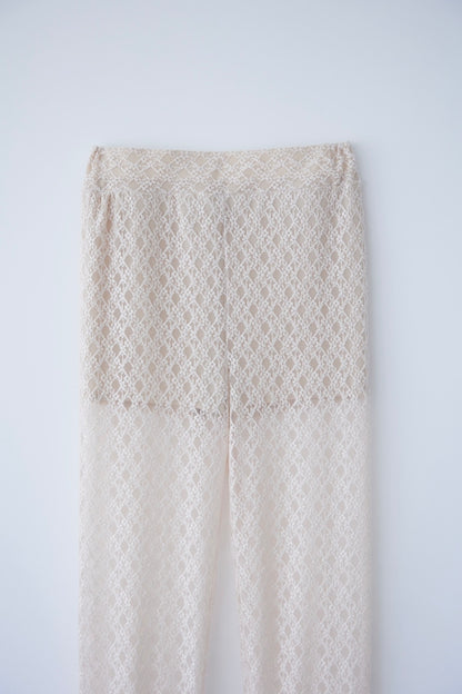 natsumi osawa/lace shibori pants #beige