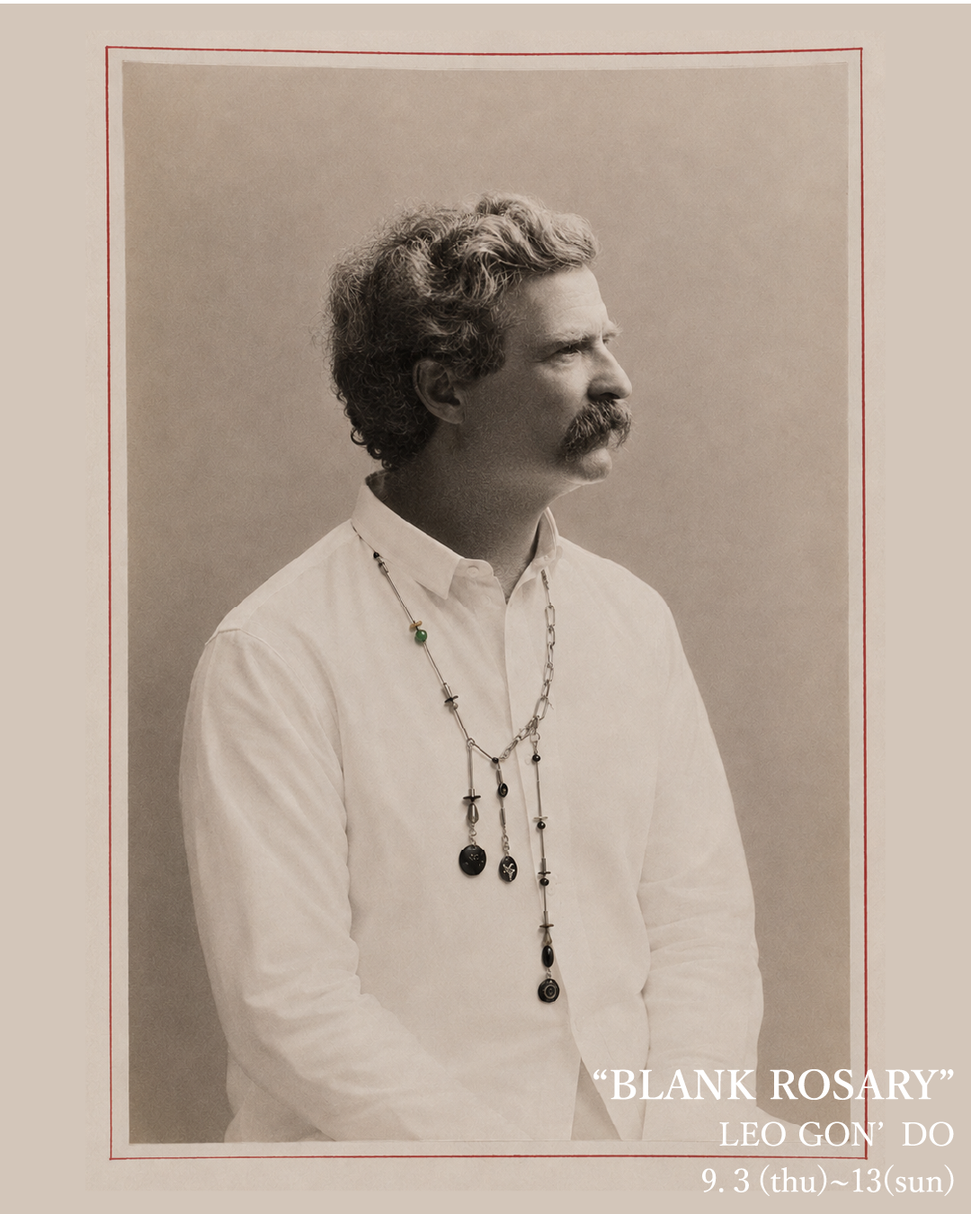 【LEO GON'DO】ROSARY Necklace No,10 BLACK BUTTON / LONG DROP