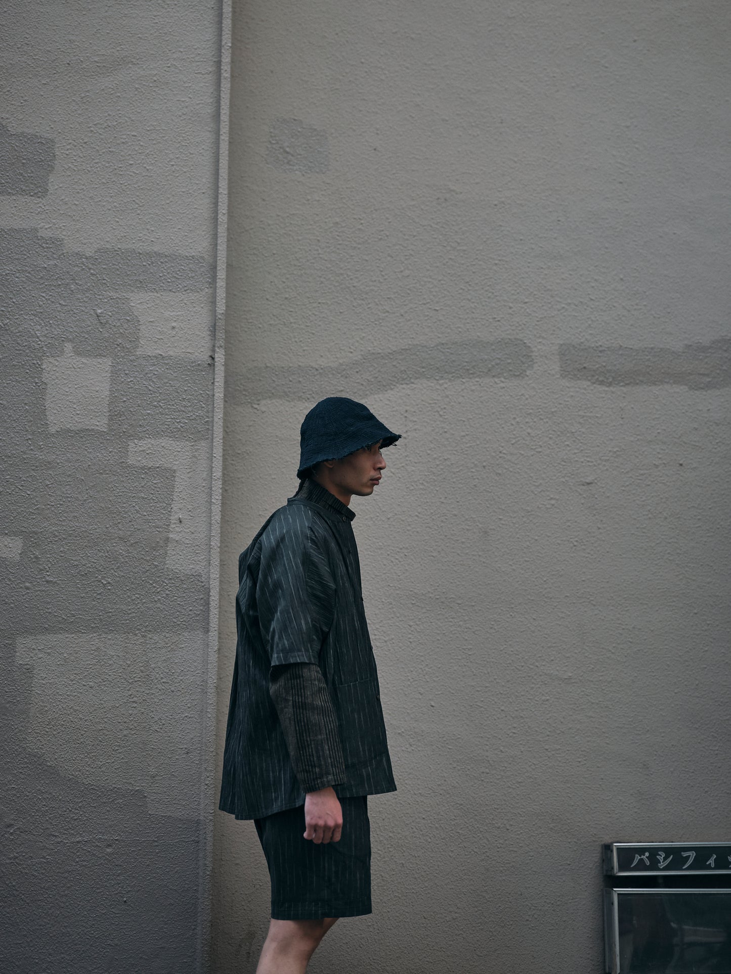 Ame-Storipe Half Pants /black