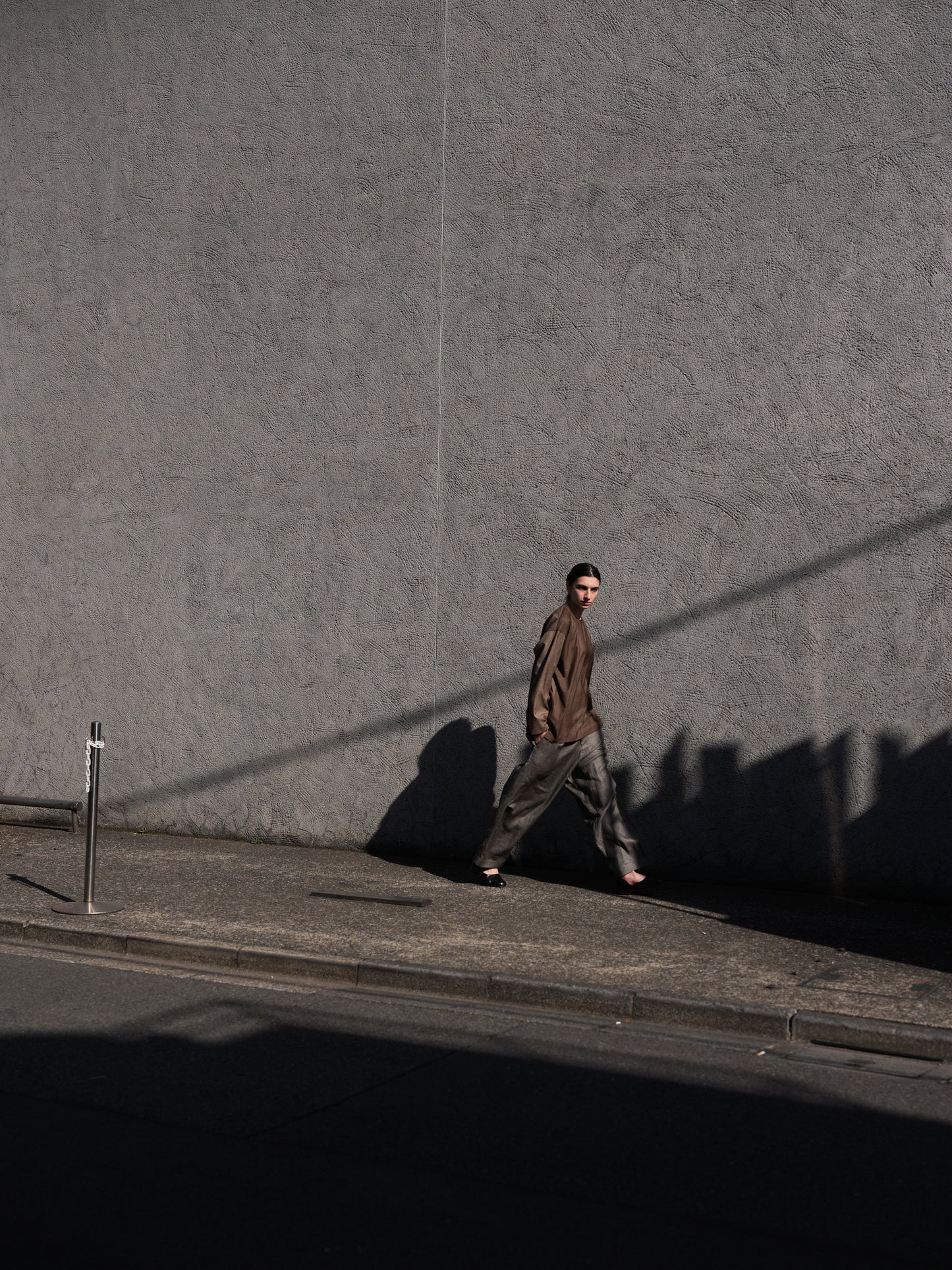 Sumi-Dyed Linen Wide Pnats / sumi-gray